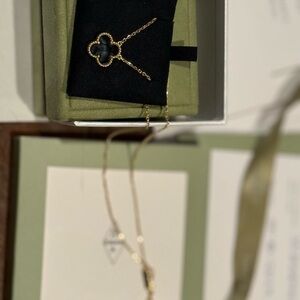 Van Cleef & Arpels Black and Gold Clover Necklace